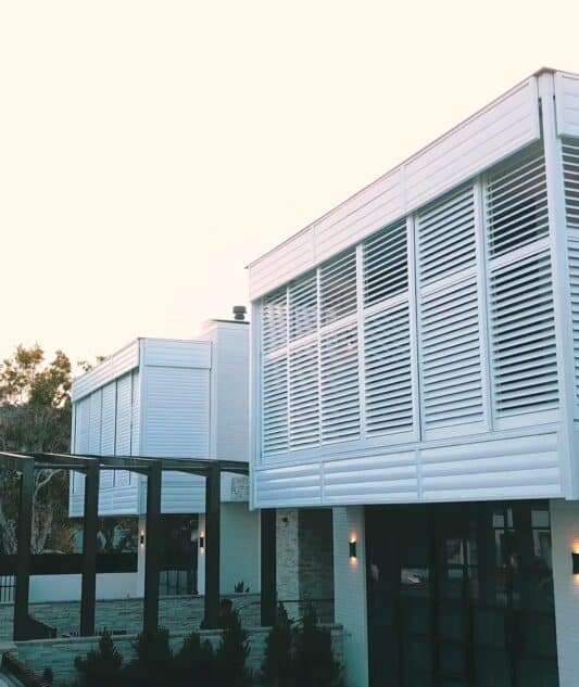 Sliding and Fixed Panel Shutters  
Set in powder coated white finish
