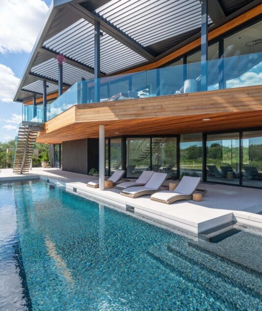 200 Super Opening RoofBeach side home with louvres custom to angle frames